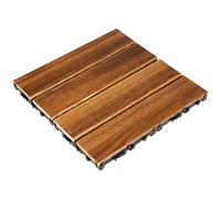 Wood Deck Tile Interlocking Wooden Flooring for Patio Balcony | Wood Build, Smooth Surface, Fine Texture, Easy Upgrade for Rooftop Terrace, Concrete Floor, House
