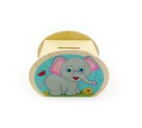 Wood Decoration Piggy Bank Elephant Bxlxh 115x65x85mm New Money Box save