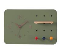 Wood Decorative Cover for Electric Meter Box with Clock and Shelf, Hidden Circuit Breaker Panel Cover with Hooks, for Living Room Restaurant