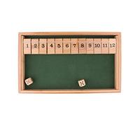 Wood Deluxe 1-12 Number Shut the Box Dice Board Game Toy for Kids Adult