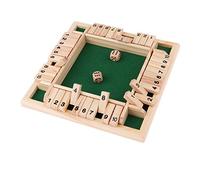 Wood Deluxe 4 Sided 10 Number Shut the Box Dice Board Game for Kids Adults