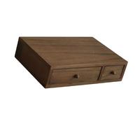 Wood Desk Box with Multiple Compartments Practical Wooden Desktop Organiser for Bookshelf or Countertop Display Wooden Offices Planner