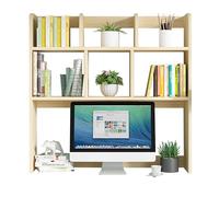 Wood Desk Shelf Organizer for Home or Office, Desktop Bookshelf Accessories, Smart Design for Computer Monitor - Ideal for Home Office, Dorm Room, Workspace