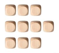 Wood Dice 10PCS Unpainted Natural Wooden Cubes for Handmade Game Components Craft Projects Alphabet Blocks and Learning Resource Creation (16mm)