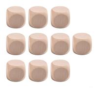 Wood Dice 10PCS Unpainted Natural Wooden Cubes for Handmade Game Components Craft Projects Alphabet Blocks and Learning Resource Creation (25mm)