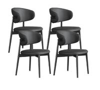 Wood Dining Chairs Comfortable Reading Chairs with Curved Backrest Nordic Solid Wood Elegant Mid Century for Kitchen and Dining - Set of 2