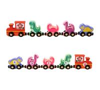 Wood Dinosaur Train Set Toy Number Cognitive Set For Developing Creativity And Education For Kids Early Learning Toy