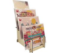 Wood Display Stand - Plates, Art Prints, Artwork, Pictures, Books, Stationery, Records, Magazines & More - Trade Shows, Farmers Markets & At Home Use - Sturdy & Stylish (Natural, Large)…