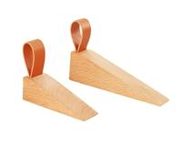 Wood Door Stopper Non-Slip Wedge, 2 Pack Solid Hardwood Door Stops for Floor, Heavy Duty Door Jammer for Bedroom, Office, Living Room, Hotel to Prevent Slamming & Wall Damage