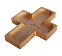 Wood Dough Bowl | Large Capacity Rustic Wooden Religious Dish | Cross Table Centerpiece,for Food Snacks Desserts Breakfast Salad Cake Buffet Entertaining Hosting Holiday Daily