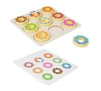 Wood Doughnuts Toy Set For Kids Educational Color Matchings Puzzle For Early Childhood Development Child Safe Materials
