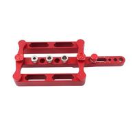Wood Doweling Jig Punch Positioner - Adjustable Drill Guide for Precision Woodworking, Anodised Aluminium Alloy with Resistance, Red