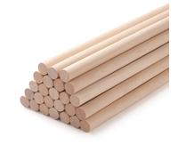 Wood Dowels Wooden Dowel Rods for Crafts, 25PCS 1/2 x 24 Round Macrame Wooden Sticks for Crafting, Unfinished Hardwood Sticks for Arts and DIYers, Tiered Cake Support and Wedding Ribbon Wands