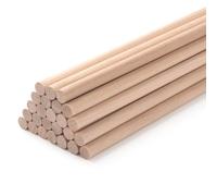 Wood Dowels Wooden Dowel Rods for Crafts, 25PCS 3/8 x 24 Round Macrame Wooden Sticks for Crafting, Unfinished Hardwood Sticks for Arts and DIYers, Tiered Cake Support and Wedding Ribbon Wands
