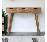 Wood Dressing Table with Mirror and 2 Smooth-Gliding Drawers, Console Table with 4 Compartments, 40L x 100W x 78H cm, Brown Aosom UK