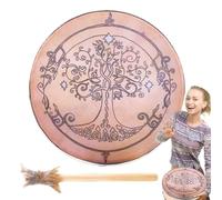 Wood Drum- Shaman Hand Drum, Drum Stick, Vegan Shaman Alchemical Moon Drum | Ideal Sound Healing Tool for Meditation and Reflection, Crafted Wood Shaman Drums for Spiritual Practices.