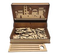 Wood Easter Holy W ook - Wood 26x15x5.7cm | Handmade Decorative Book, Family Home Scene Souvenir Keepsake Artwork For Holiday Decoration | For Easter Spring Celebration Display Use