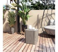 Wood Effect Coffee Table Square Storage Box Garden Furniture Bucket Patio Grey