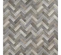 Wood Effect Herringbone Vinyl Sheet Flooring Grey Brown Lino Flooring Roll Anti Slip Water Resistant Bathroom Kitchen Living Room Vinyl Flooring (Rufford Small Herringbone, 5.5m x 3m)