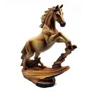 Wood Effect Horse Standing Statue Ornament Figurine