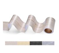 Wood Effect Tape, 10M Floor Wood Grain Duct Tape Self Adhesive Wood Texture Repair Tapes Waterproof Realistic Textured Duck Oak Tape for Table Baseboard Door Scratch Surface Restoration (White)