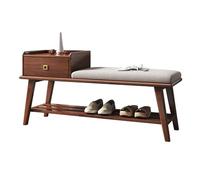 Wood Entryway Bench with Shoe Rack, Farmhouse Indoor Shoe Benches Seat, Shoe Storage Bench Organizer for Living Room, Bedroom, Hallway