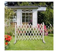 Wood Expanding Fence Wood Pet Isolation Gate Expandable Garden Door For Small Puppy Medium Dogs Outdoor Indoor Use Telescopic Adjustable(170cmx70cm White)