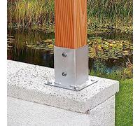 Wood Fence Pergola Post Base, Stainless Steel Deck Post Base Kit Multiple Sizes for Porch Gazebo Shed(3.9*3.9 In/100*100 Mm)