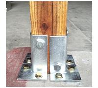 Wood Fence Post Support Kit, Adjustable Split Base Shoes with Concrete Bolts, Deck Railing Uprights Anchor Brackets, Durable Metal Construction