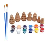 Wood Figures for Painting and Christmas Tree Ornament Snowman Figure Unfinished Wood Dolls Ornament Unfinished Wood Tree Peg Dolls