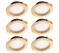 Wood Finish Ceiling Light Downlight 3W5W12W LED Eyeball Can Light Recessed Spotlights Lighting 2.5in 3.5in 4in Cabinet Lighting Pot Light Set of 3-6,1Pack-5W