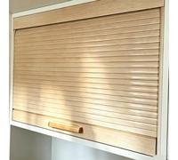 Wood Finish Tambour Door Cabinet Track Hardware Kit Rolling