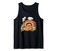 Wood Fired Pizza Oven Cooking Illustration Tank Top
