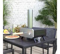 OUTSUNNY Outdoor Pizza Oven with 30cm Rotating Pizza Stone Wood Fired Pizza Maker, Black Outsunny Black