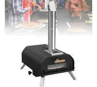 Wood Fired Pizza Stove, Outside Pizza Oven with 12'' Rotatable Round Pizza Ston & Visual Thermometer, Portable Pizza Ovens, Outdoor Cooking Grill for Backyard Camping