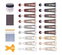 Wood Floor and Furniture Repair Kit Wood Filler Scratch Repair for Hardwood Laminate Floor Furniture Touch Up Kit, Restore Any Wood, Oak, Cherry, Walnut, 18 Colors with Putty, Gray Brown White Black