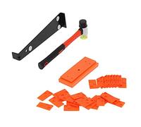 Wood Floor Installation Tools Kit, Laminate Floors Install Spacers with Tapping Block, Rubber Hammer and Pull Bar, Complete Set for DIY Home Improvement Projects, Durable Iron Allo