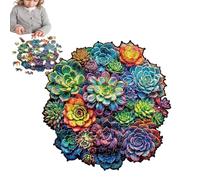 Wood Flowers Puzzle | Colorful Wooden Puzzles - Colorful Plants Art Puzzle Exquisite Artwork Wall Decor For Family Game