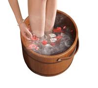 Wood Foot Bath Bucket Relaxing Stress Relief Footbath Bowl