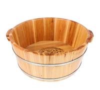 Wood Foot Bath Bucket with Handle, Reusable Household Soaking Basin | Easy to Clean and Store, Wood Design, Home or Outdoor Use, Suitable for Kinds of People