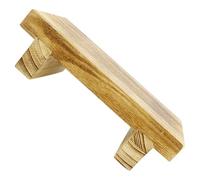 Wood Footrest Step Stool for Bedroom, Bathroom and Office Use | Solid Wood Build, Khaki Finish, Space-saving Design, Lightweight Form, Comfortable Support for Daily Indoor Use