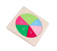 Wood Fraction Learning Board Early Education Math Teaching Aid for Montessori Puzzle Colorful Wooden Educational Fraction Circles Cognitive Development Puzzle