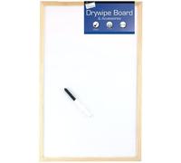 Wood Frame Split Cork/Dry Wipe & Cork Board and Dry Wipe Board, Whiteboard Coloured Markers Bulletin Memo Decor, Home, Office, Push pins and Hanging Hooks (Dry Wipe Board, 800 x 600 mm)