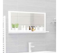 vidaXL Bathroom Mirror White Engineered Wood Vanity Unit Home Washroom Mirror