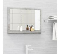 WOOD FRAMED WALL MOUNTED BATHROOM MIRROR W/ COSMETIC SHELF VANITY MIRROR HOME