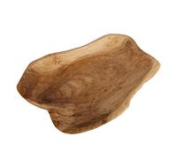 Wood Fruit Bowl, Root Wood Dish, Vintage Ring Dish Hand Carved Artworks Oval Shape Party Platter and Tray for Sandwich Bread Serving, Appetizer Display