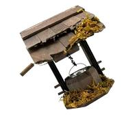 Wood Furniture 1:12 Dollhouses Corridors Well Rotating Handle Lifting Bucket Figurine Set For Realistic Decoration Dollhouses Display Accessory