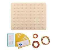 Wood Geoboard Set Shape Puzzle Matrix Geometry Board for 3 4 5 Year Old