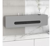 Wood & Glass WiFi Router Storage Box, Wall Mounted Floating Router Shelf, TV Cable Tidy Box, Extension Lead & Socket Hider, Signal Friendly Dustproof Home Cable Management Organiser Rack