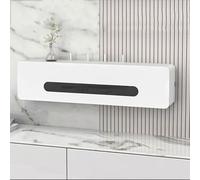 Wood & Glass WiFi Router Storage Box, Wall Mounted Floating Router Shelf, TV Cable Tidy Box, Extension Lead & Socket Hider, Signal Friendly Dustproof Home Cable Management Organiser Rack